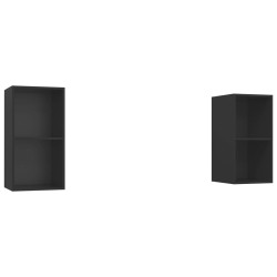 vidaXL Mobile TV a Parete 2 pz Nero in Truciolato