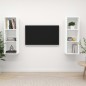 vidaXL Mobile TV a Parete 2 pz Bianco in Truciolato vidaXL Mobile TV a Parete 2 pz Bianco in Truciolato