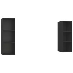 vidaXL Mobile TV a Parete 2 pz Nero in Truciolato