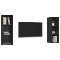 vidaXL Mobile TV a Parete 2 pz Nero in Truciolato vidaXL Mobile TV a Parete 2 pz Nero in Truciolato