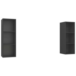 vidaXL Mobile TV a Parete 2 pz Grigio in Truciolato