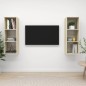 vidaXL Mobile TV a Parete 2 pz Rovere Sonoma in Truciolato vidaXL Mobile TV a Parete 2 pz Rovere Sonoma in Truciolato