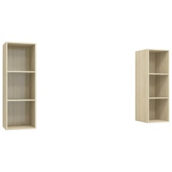 vidaXL Mobile TV a Parete 2 pz Rovere Sonoma in Truciolato