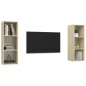 vidaXL Mobile TV a Parete 2 pz Rovere Sonoma in Truciolato vidaXL Mobile TV a Parete 2 pz Rovere Sonoma in Truciolato