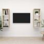 vidaXL Mobile TV a Parete 2 pz Bianco e Rovere Sonoma in Truciolato vidaXL Mobile TV a Parete 2 pz Bianco e Rovere Sonoma in Truciolato