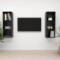 vidaXL Mobile TV a Parete 2 pz Nero Lucido in Truciolato vidaXL Mobile TV a Parete 2 pz Nero Lucido in Truciolato