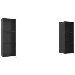 vidaXL Mobile TV a Parete 2 pz Nero Lucido in Truciolato