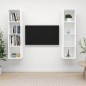 vidaXL Mobile TV a Parete 2 pz Bianco in Truciolato vidaXL Mobile TV a Parete 2 pz Bianco in Truciolato