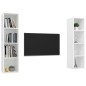 vidaXL Mobile TV a Parete 2 pz Bianco in Truciolato vidaXL Mobile TV a Parete 2 pz Bianco in Truciolato