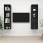 vidaXL Mobile TV a Parete 2 pz Nero in Truciolato vidaXL Mobile TV a Parete 2 pz Nero in Truciolato