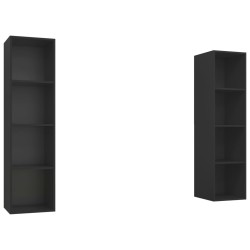 vidaXL Mobile TV a Parete 2 pz Nero in Truciolato