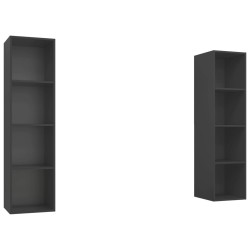 vidaXL Mobile TV a Parete 2 pz Grigio in Truciolato