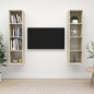 vidaXL Mobile TV a Parete 2 pz Rovere Sonoma in Truciolato vidaXL Mobile TV a Parete 2 pz Rovere Sonoma in Truciolato