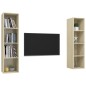 vidaXL Mobile TV a Parete 2 pz Rovere Sonoma in Truciolato vidaXL Mobile TV a Parete 2 pz Rovere Sonoma in Truciolato
