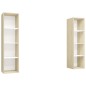 vidaXL Mobile TV a Parete 2 pz Bianco e Rovere Sonoma in Truciolato vidaXL Mobile TV a Parete 2 pz Bianco e Rovere Sonoma in Truciolato