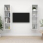 vidaXL Mobile TV a Parete 2 pz Bianco Lucido in Truciolato vidaXL Mobile TV a Parete 2 pz Bianco Lucido in Truciolato