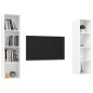 vidaXL Mobile TV a Parete 2 pz Bianco Lucido in Truciolato vidaXL Mobile TV a Parete 2 pz Bianco Lucido in Truciolato