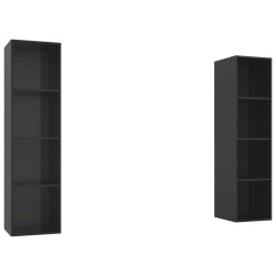vidaXL Mobile TV a Parete 2 pz Nero Lucido in Truciolato