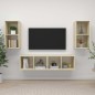 vidaXL Mobile TV a Parete 4 pz Rovere Sonoma in Truciolato vidaXL Mobile TV a Parete 4 pz Rovere Sonoma in Truciolato