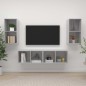vidaXL Mobile TV a Parete 4 pz Grigio Cemento in Truciolato vidaXL Mobile TV a Parete 4 pz Grigio Cemento in Truciolato