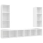 vidaXL Mobile TV a Parete 4 pz Bianco in Truciolato vidaXL Mobile TV a Parete 4 pz Bianco in Truciolato
