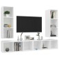 vidaXL Mobile TV a Parete 4 pz Bianco in Truciolato vidaXL Mobile TV a Parete 4 pz Bianco in Truciolato
