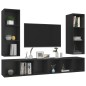 vidaXL Mobile TV a Parete 4 pz Nero in Truciolato vidaXL Mobile TV a Parete 4 pz Nero in Truciolato