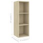 vidaXL Mobile TV a Parete 4 pz Rovere Sonoma in Truciolato