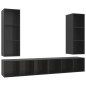 vidaXL Mobile TV a Parete 4 pz Nero Lucido in Truciolato vidaXL Mobile TV a Parete 4 pz Nero Lucido in Truciolato