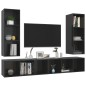 vidaXL Mobile TV a Parete 4 pz Nero Lucido in Truciolato vidaXL Mobile TV a Parete 4 pz Nero Lucido in Truciolato