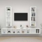 vidaXL Mobile TV a Parete 4 pz Bianco in Truciolato vidaXL Mobile TV a Parete 4 pz Bianco in Truciolato