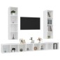 vidaXL Mobile TV a Parete 4 pz Bianco in Truciolato vidaXL Mobile TV a Parete 4 pz Bianco in Truciolato