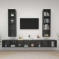 vidaXL Mobile TV a Parete 4 pz Grigio in Legno Multistrato vidaXL Mobile TV a Parete 4 pz Grigio in Legno Multistrato