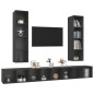 vidaXL Mobile TV a Parete 4 pz Grigio in Legno Multistrato vidaXL Mobile TV a Parete 4 pz Grigio in Legno Multistrato