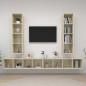 vidaXL Mobile TV a Parete 4 pz Rovere Sonoma in Truciolato vidaXL Mobile TV a Parete 4 pz Rovere Sonoma in Truciolato