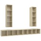 vidaXL Mobile TV a Parete 4 pz Rovere Sonoma in Truciolato vidaXL Mobile TV a Parete 4 pz Rovere Sonoma in Truciolato