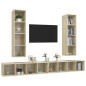 vidaXL Mobile TV a Parete 4 pz Rovere Sonoma in Truciolato vidaXL Mobile TV a Parete 4 pz Rovere Sonoma in Truciolato