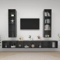 vidaXL Mobile TV a Parete 4 pz Grigio Lucido in Truciolato
