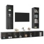 vidaXL Mobile TV a Parete 4 pz Grigio Lucido in Truciolato