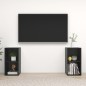 vidaXL Mobili Porta TV 2 pz Nero Lucido 72x35x36,5 cm in Truciolato vidaXL Mobili Porta TV 2 pz Nero Lucido 72x35x36,5 cm in Truciolato