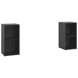 vidaXL Mobili Porta TV 2 pz Nero Lucido 72x35x36,5 cm in Truciolato