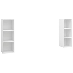 vidaXL Mobili Porta TV 2 pz Bianco Lucido 107x35x37 cm in Truciolato