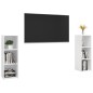 vidaXL Mobili Porta TV 2 pz Bianco Lucido 107x35x37 cm in Truciolato vidaXL Mobili Porta TV 2 pz Bianco Lucido 107x35x37 cm in Truciolato