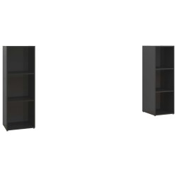 vidaXL Mobili Porta TV 2 pz Nero Lucido 107x35x37 cm in Truciolato