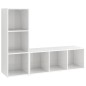 vidaXL Mobili Porta TV 2 pz Bianco Lucido 107x35x37 cm in Truciolato vidaXL Mobili Porta TV 2 pz Bianco Lucido 107x35x37 cm in Truciolato