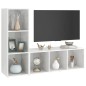 vidaXL Mobili Porta TV 2 pz Bianco Lucido 107x35x37 cm in Truciolato vidaXL Mobili Porta TV 2 pz Bianco Lucido 107x35x37 cm in Truciolato