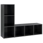 vidaXL Mobili Porta TV 2 pz Grigio Lucido 107x35x37 cm in Truciolato vidaXL Mobili Porta TV 2 pz Grigio Lucido 107x35x37 cm in Truciolato