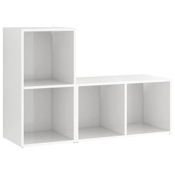 vidaXL Mobili Porta TV 2 pz Bianco Lucido 72x35x36,5 cm in Truciolato