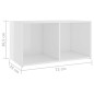 vidaXL Mobili Porta TV 2 pz Bianco Lucido 72x35x36,5 cm in Truciolato vidaXL Mobili Porta TV 2 pz Bianco Lucido 72x35x36,5 cm in Truciolato