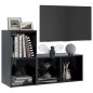 vidaXL Mobili Porta TV 2 pz Nero Lucido 72x35x36,5 cm in Truciolato vidaXL Mobili Porta TV 2 pz Nero Lucido 72x35x36,5 cm in Truciolato